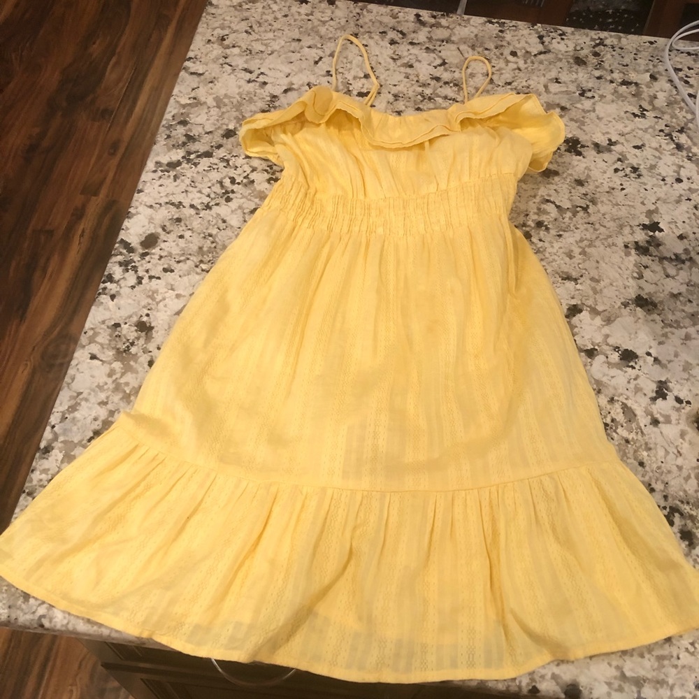 Op yellow ruffle bust Summer Dress